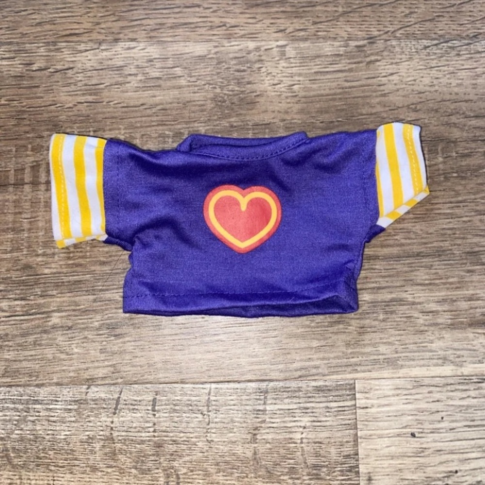 Webkinz Indigo/Yellow Striped Heart Top Clothing for Ganz Pets
